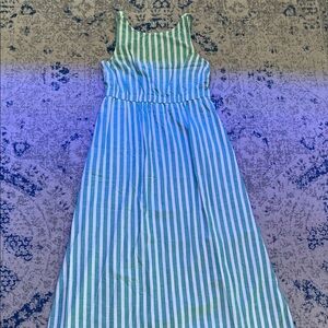 Universal Thread Green and White Striped Maxi Dress